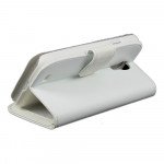 Wholesale Samsung Galaxy S4 Wave Leather Wallet Case with Stand (White)